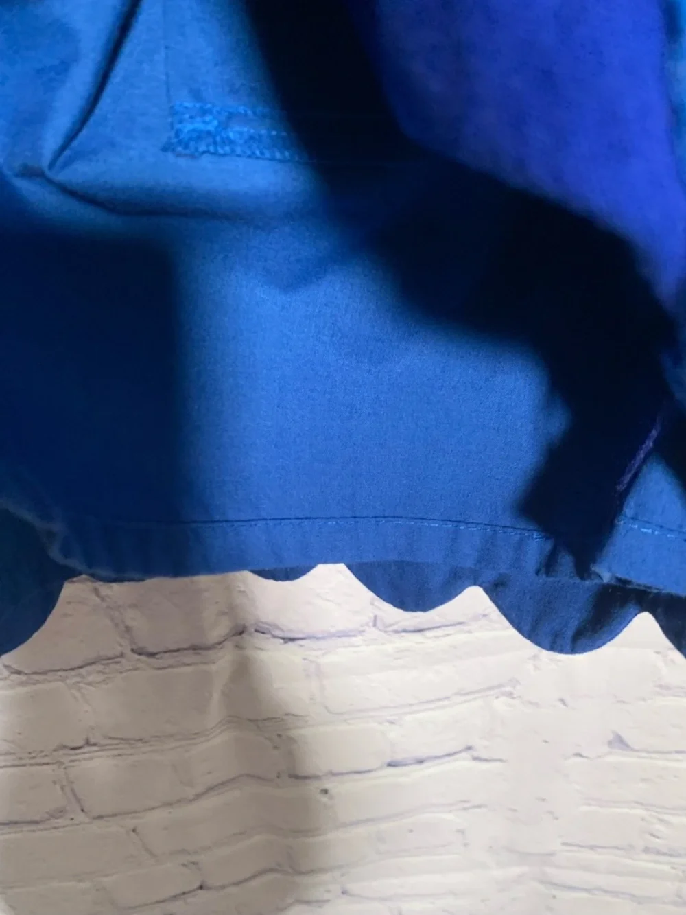 J.Crew Womens Linen Blend Scalloped Sidewalk Skirt Blue Size 8 Preppy Business